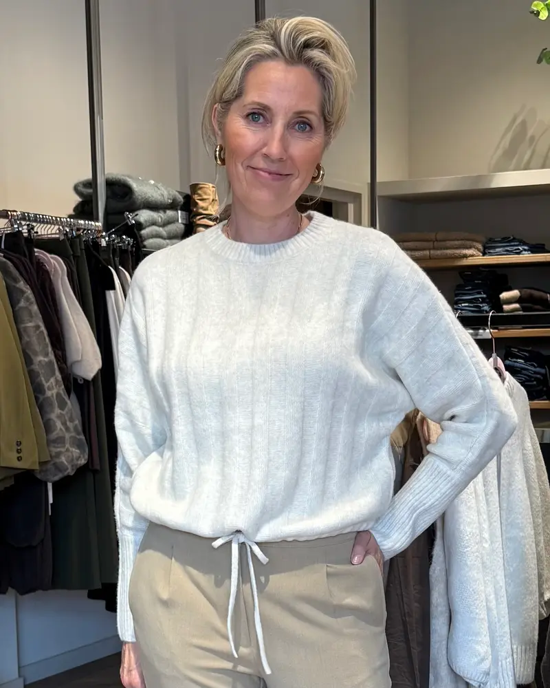 Yaya Sweater Batwing Slate Offwhite Melange