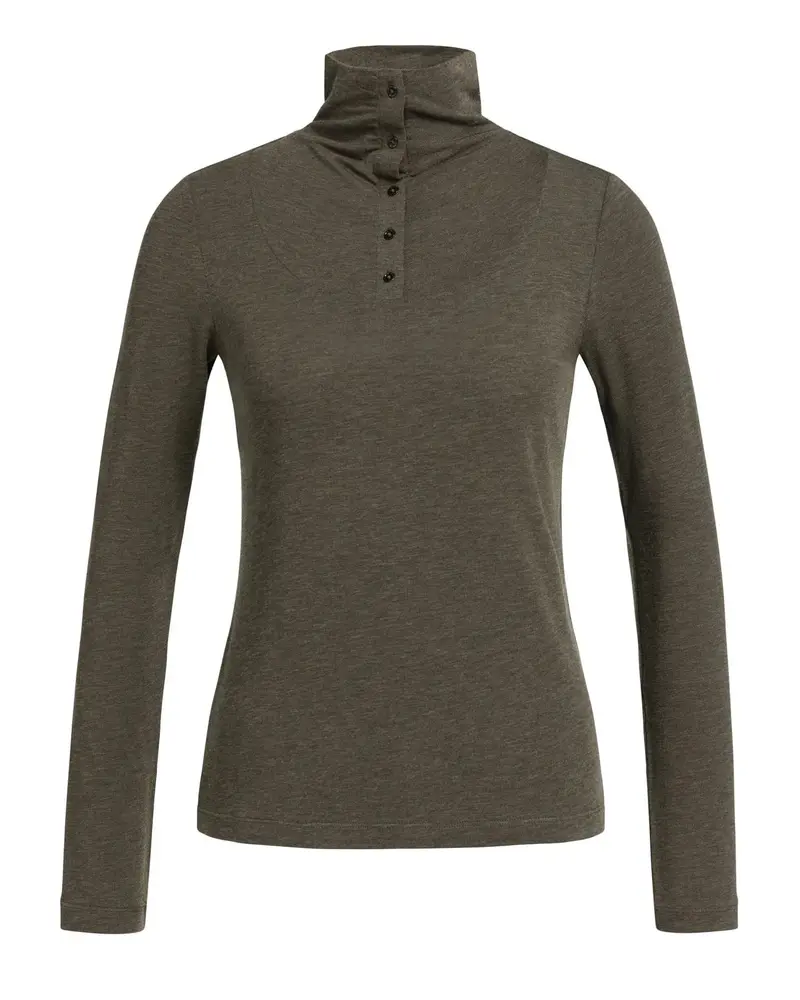 Yaya Top Turtle Neck Slate Black Brown