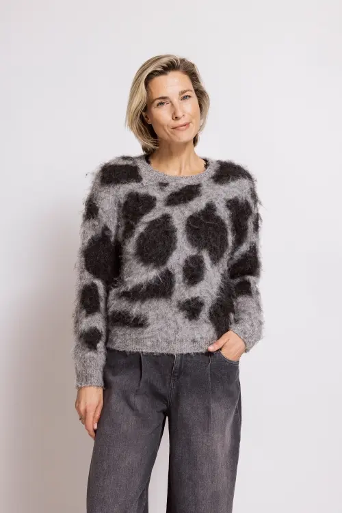 ZHRILL PULLOVER DELLA ANIMALPRINT grey