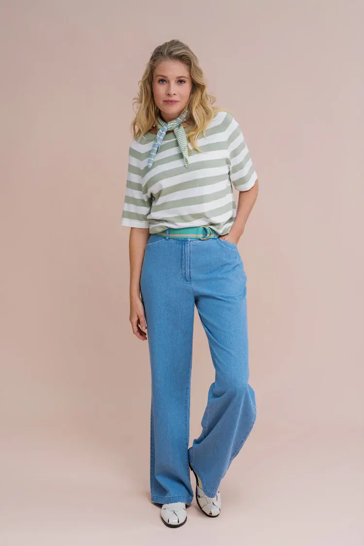 Zilch - Lola Wide Leg Pants - Light Blue