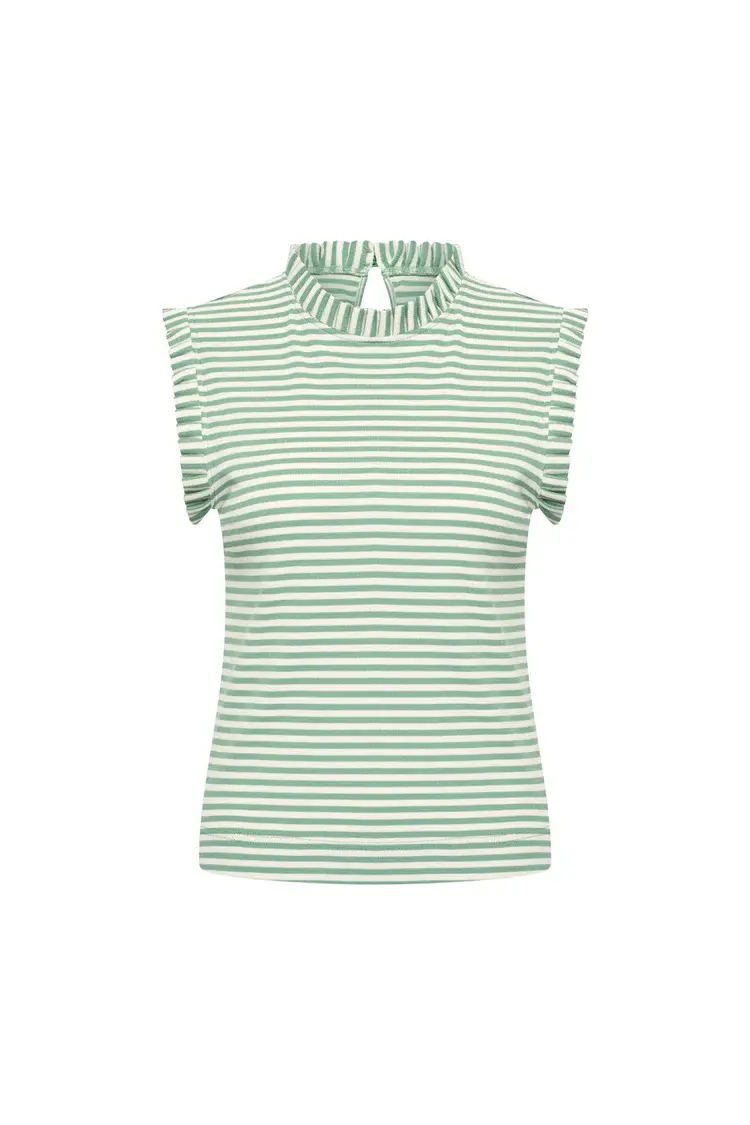 Zilch - Top Ruffle - Two Tone Sea Green