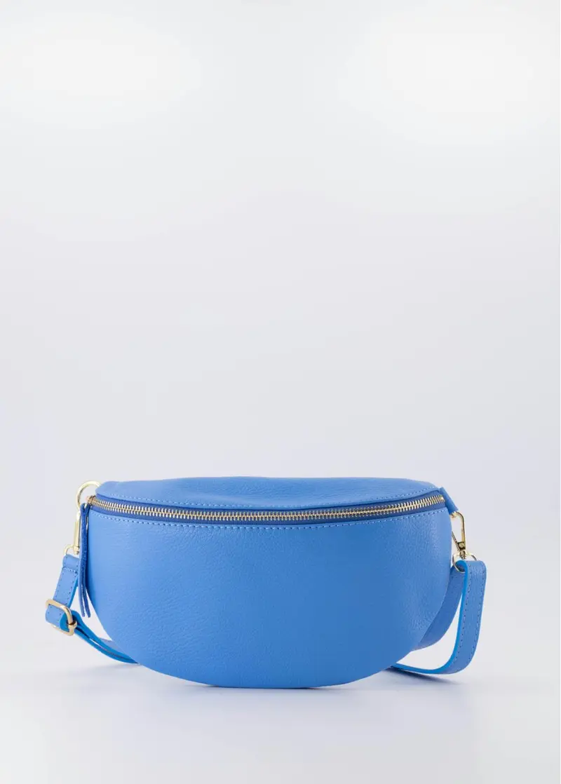 Zoey big cl. grain leer blauw