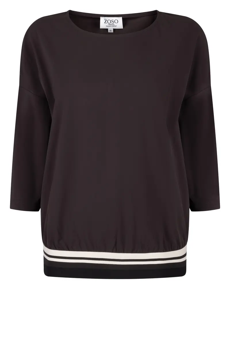 ZOSO TECH TRAVEL SHIRT RIANNE espresso