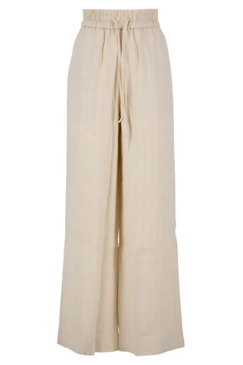 Zusss broek in structuur stof off white