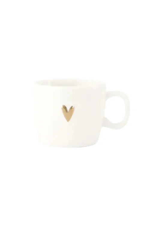 Zusss cappuccino mok heart wit goud