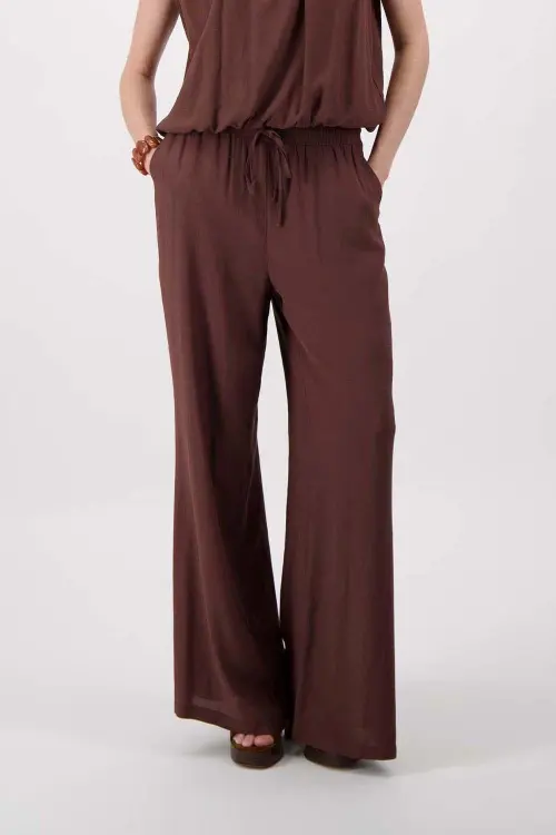 Zusss crinkle broek bruin