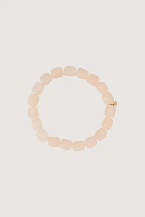 Zusss elastieken kralen armband roze