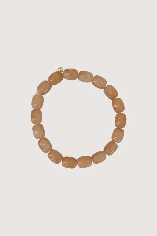 Zusss elastieken kralenarmband beige