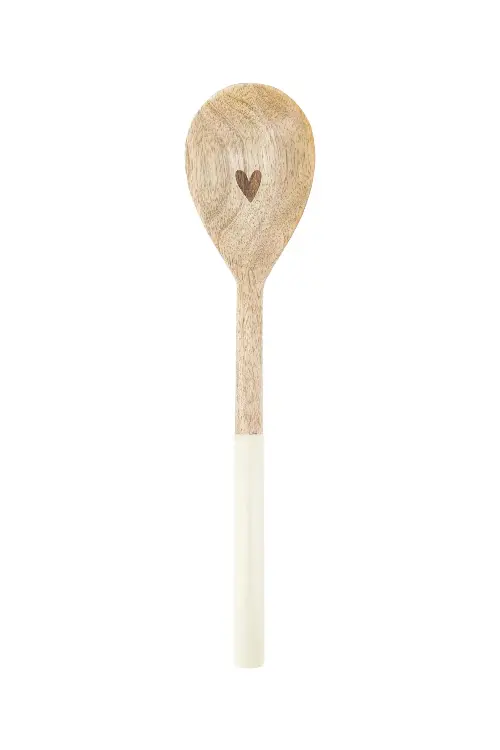 Zusss houten lepel met hartje naturel/wit