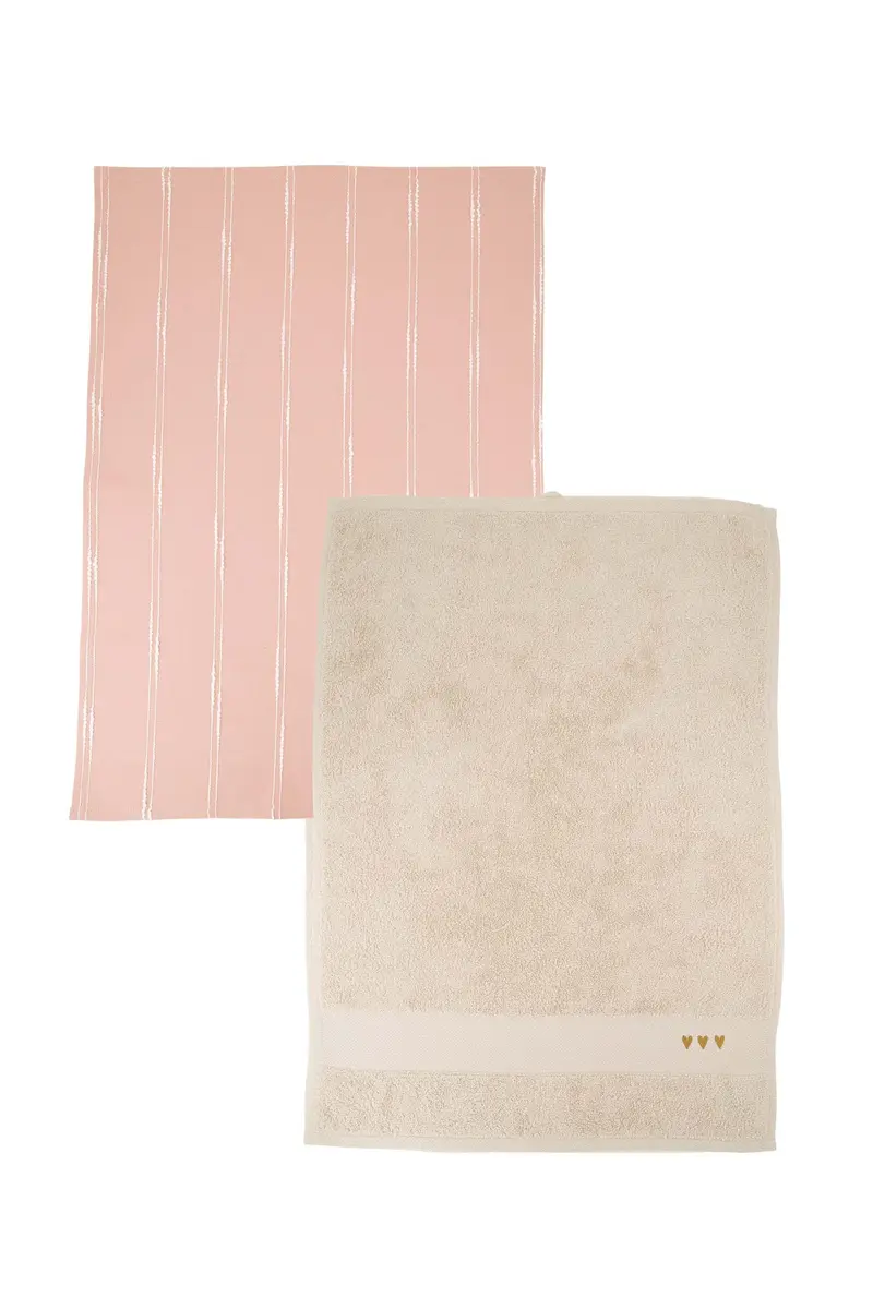 Zusss  keukenset streep hartjes beige
