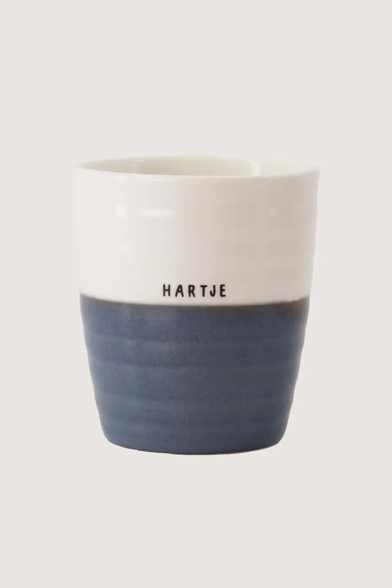 Zusss koffiemok hartje wit blauw