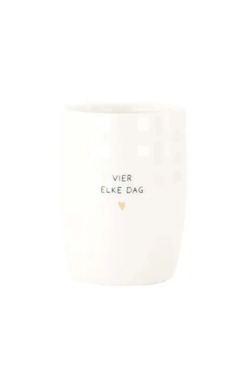 Zusss koffiemok vier elke dag wit
