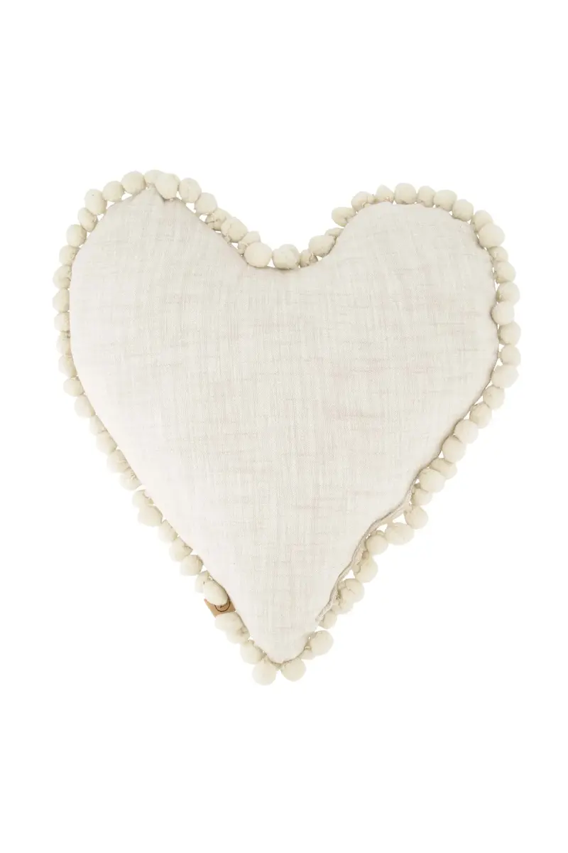 Zusss  kussen hartvorm beige