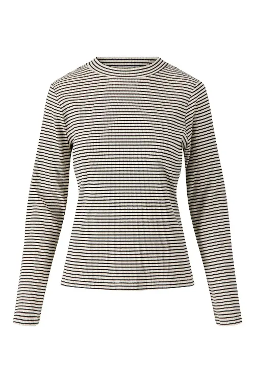 Zusss rib top met streep zwart