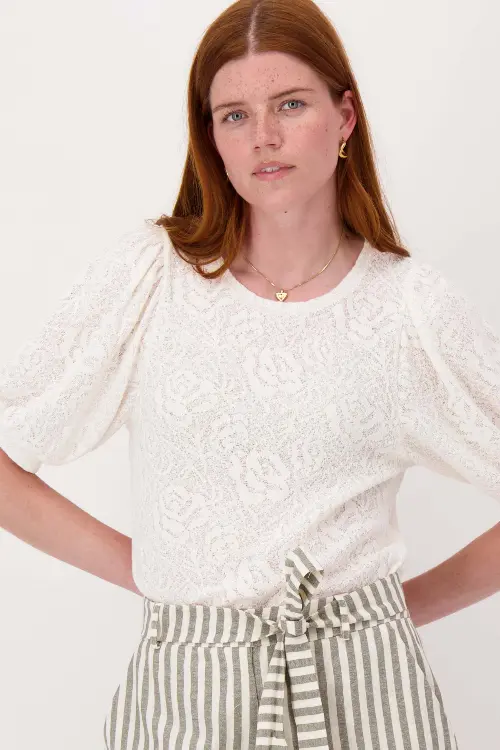 Zusss top met ballonmouw off white