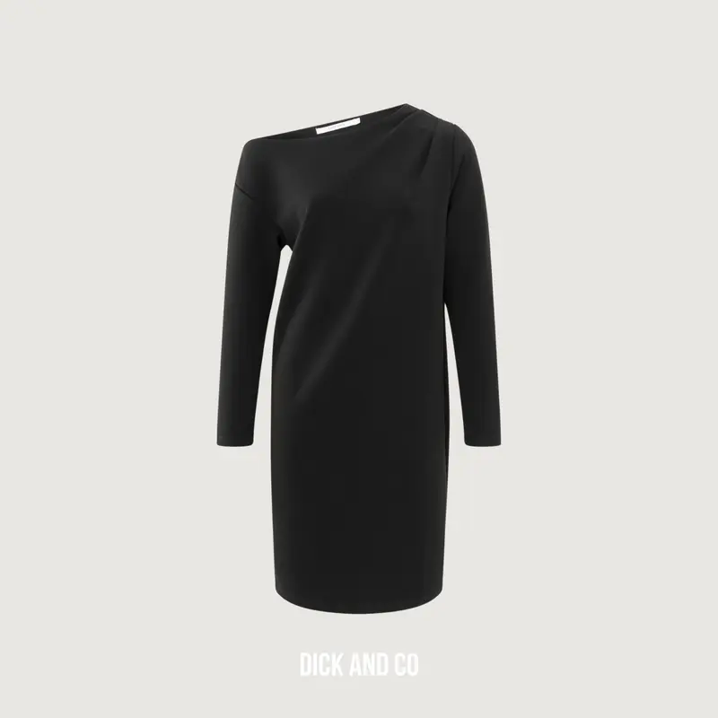 Zwarte off-shoulder jurk (01-609153-411)